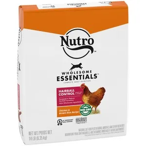 14 Lb Nutro Hairball Adult Cat Chicken & Rice - Treat